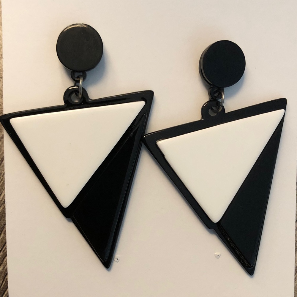 Black and White Geometric Earrings